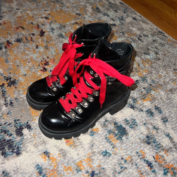 black jeffrey campbell czech lace up boots - Picture 3 of 5